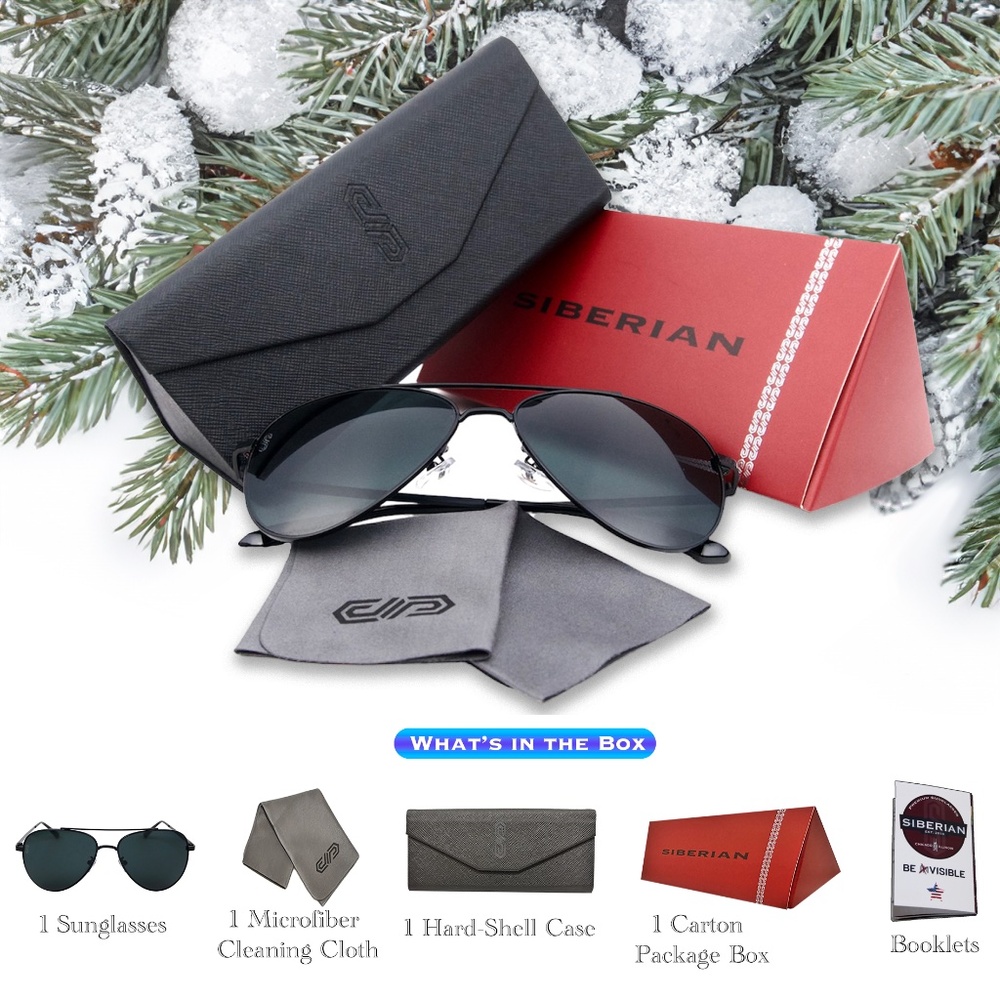 SIBERIAN Real Glass Lenses BLACK Classic Aviator Sunglasses Men/Women Size 60mm - Picture 8 of 16